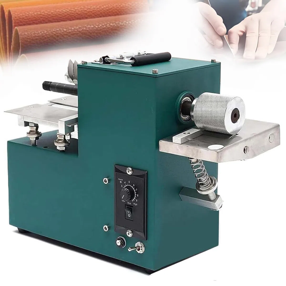 Herramienta Profesional Desgarradora De Tiras De Cuero, Ajuste Flexible De Velocidad, Compacto De Doble Cabezal, Adecuada para ConfeccióN De Bolsos Y Cuero Variados
