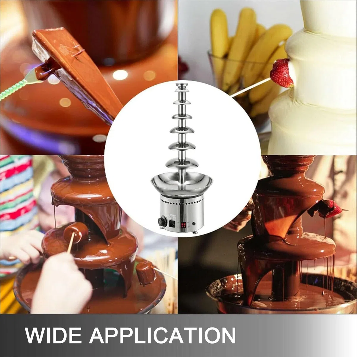 Máquina De Fuente De Chocolate. Máquina Comercial De Acero Inoxidable para Fundir Chocolate, con Capacidad para 4 Kg, Ideal para Fiestas, Restaurantes Y Bodas.,4