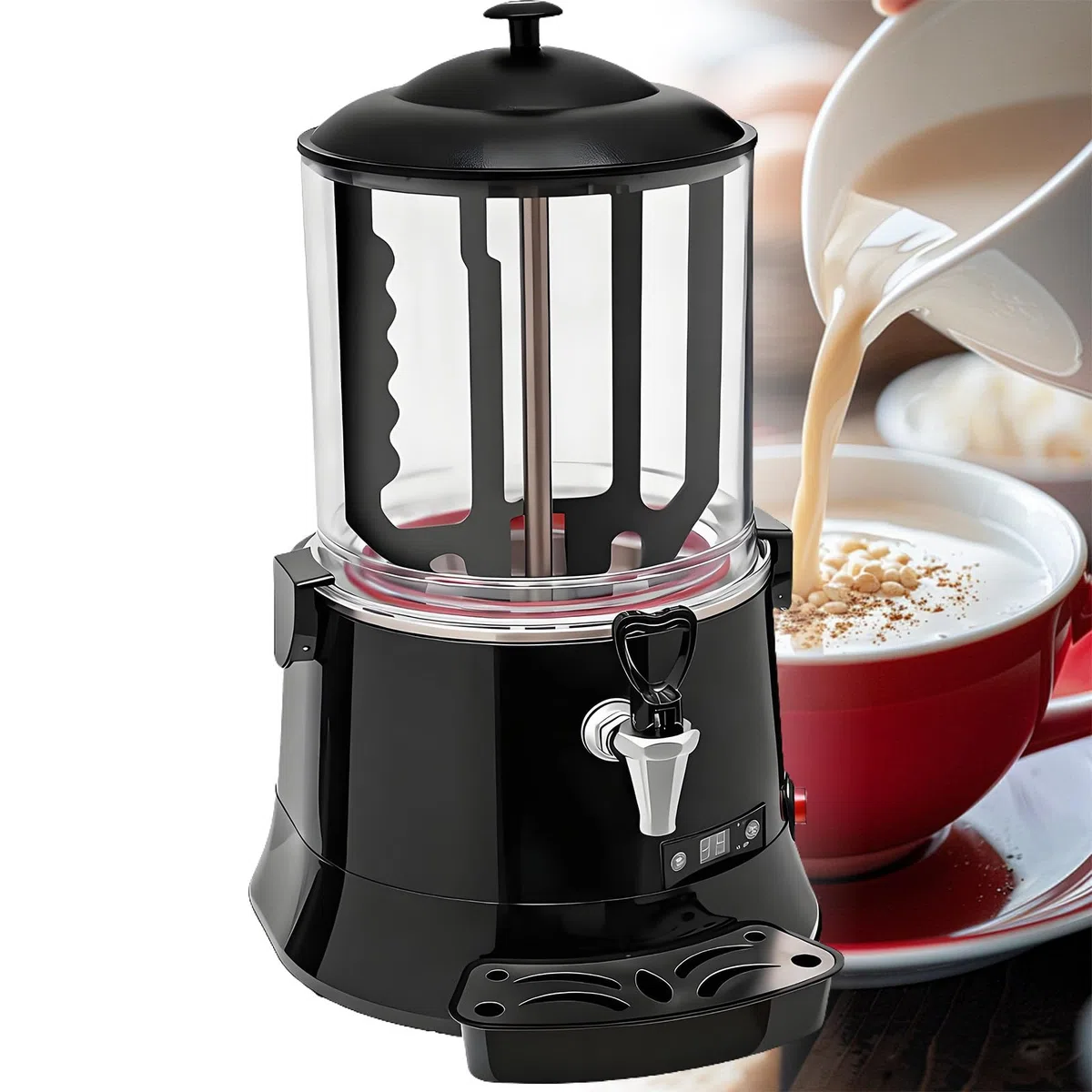 Chocolatera Profesional De 400w con FuncióN De Calentamiento Y Temperatura Regulable, Adecuada para Hoteles, Restaurantes, ChocolateríAs, Etc., Capacidad De 10l