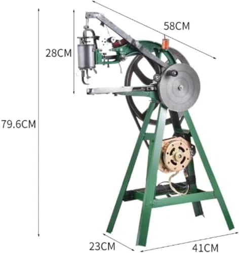 Máquina de coser eléctrica de alta resistencia de 220 V para reparación de calzado, cuero y telas, con soporte vertical para zapatos, bolsos y abrigos.