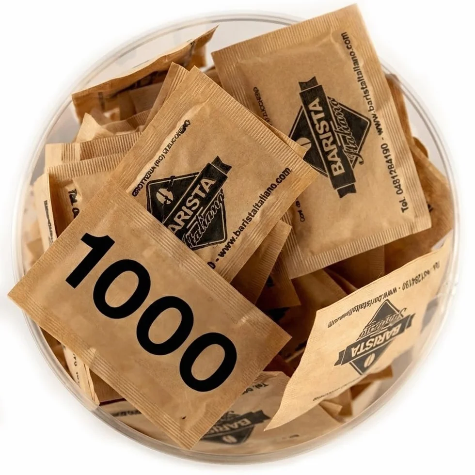 Barista Italiano - 1000 Sobres de Azúcar Moreno de 4g | Perfectos para una taza de café | Made in Italy