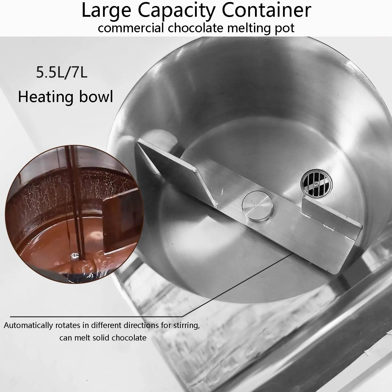 Máquina de fuente de chocolate comercial, máquina de templado para derretir chocolate, calentador de chocolate caliente comercial, perfecto para barra de chocolate