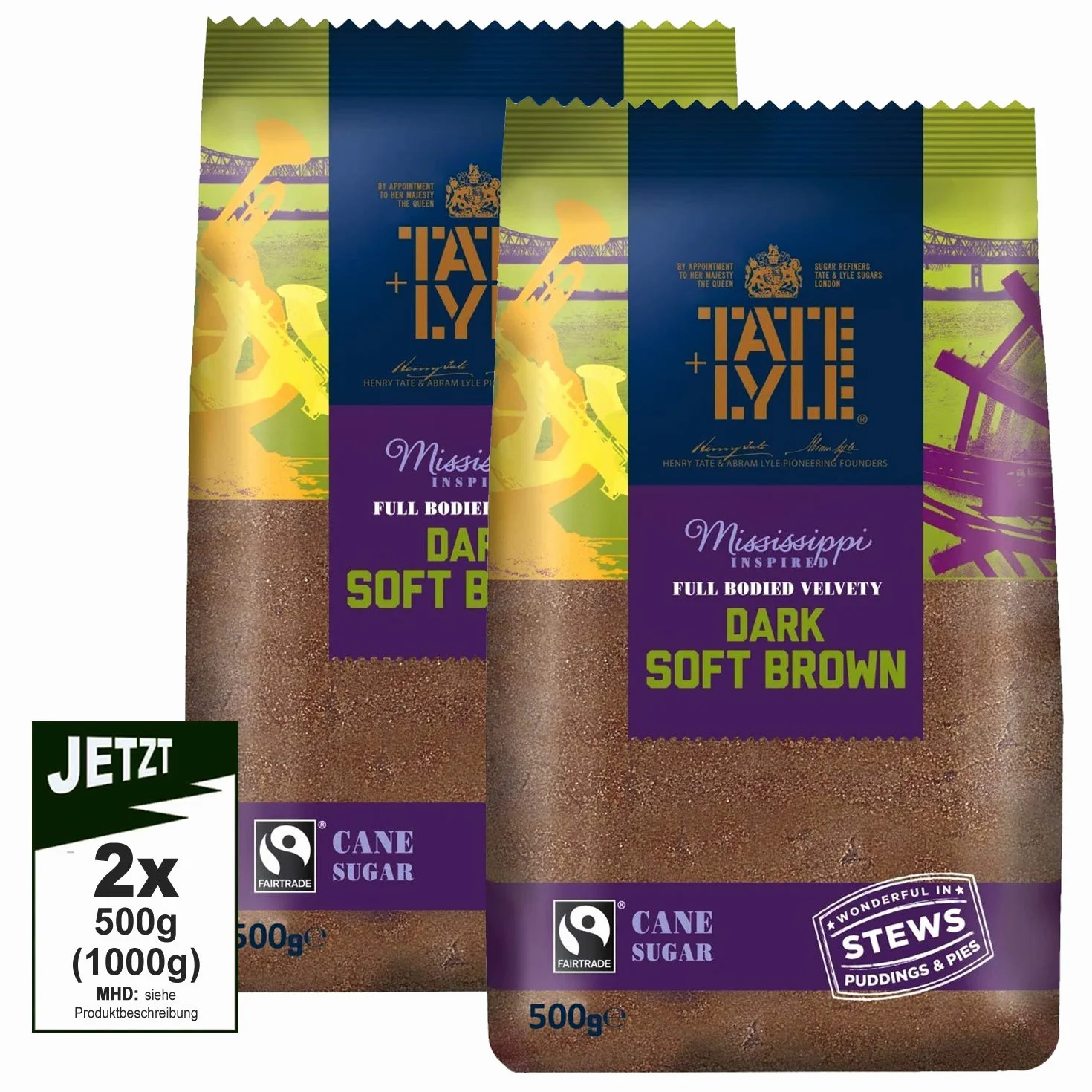 Tate + Lyle (Azúcar moreno suave oscuro, 2 x 500 g)