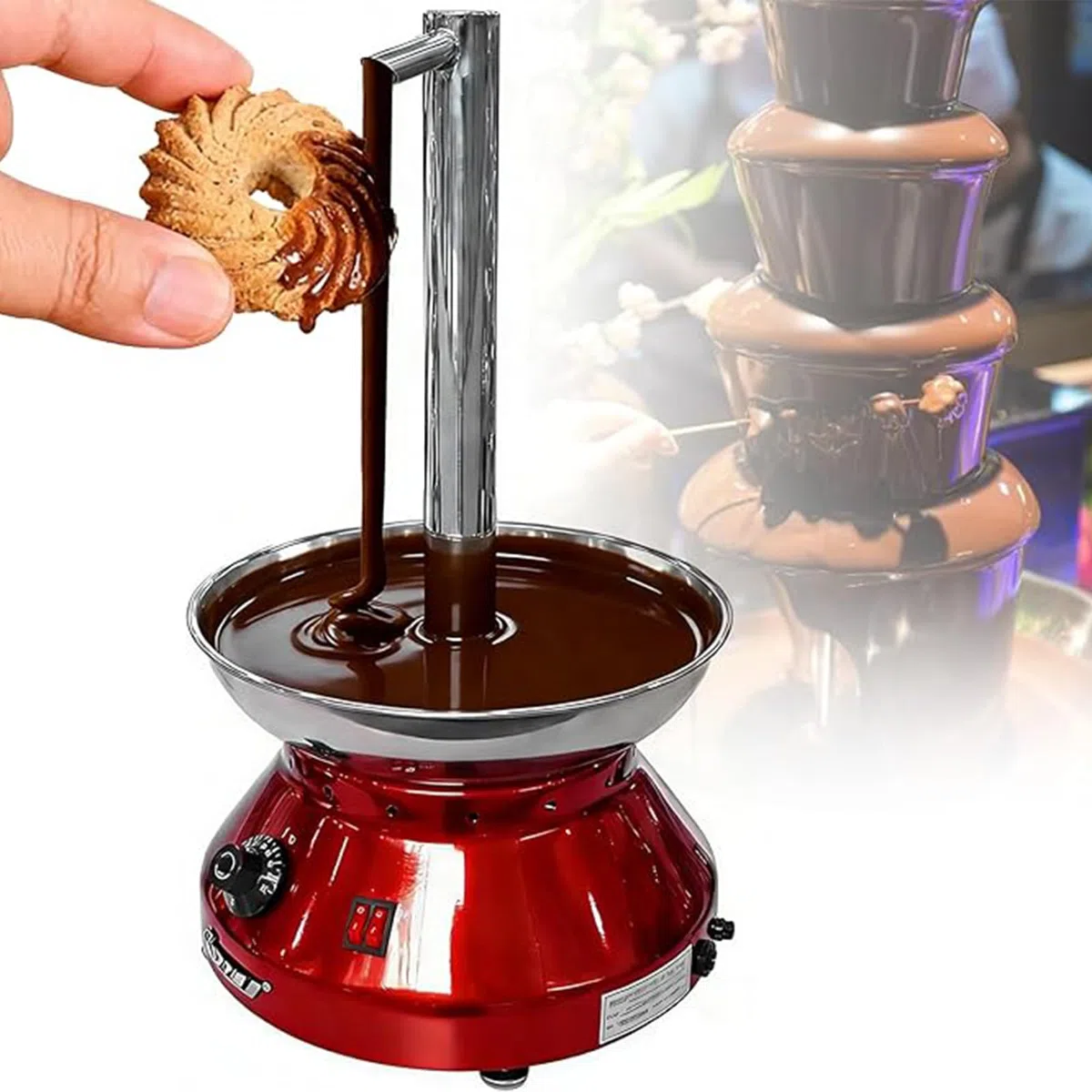 Fuente eléctrica de fondue de chocolate para fiestas, bodas, cumpleaños y celebraciones