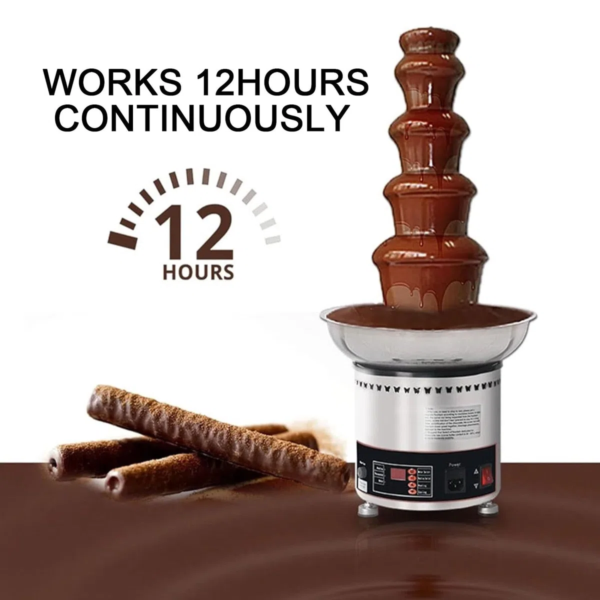 Máquina De Fuente De Chocolate. Máquina Comercial De Acero Inoxidable para Fundir Chocolate, con Capacidad para 4 Kg, Ideal para Fiestas, Restaurantes Y Bodas.,4