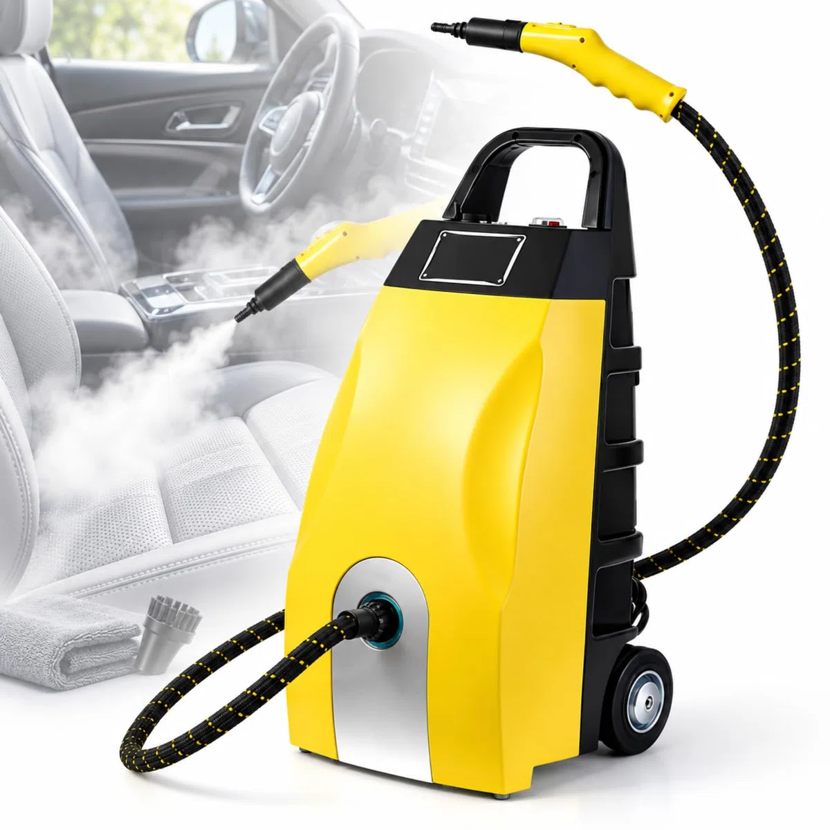 Limpiador A Vapor Comercial De 3000 W, Motor De Vapor De Gran Capacidad De 3,5 L, Vapor Ajustable De 4 A 5 Bares Y Depósito De 3,5 L, Calentamiento Rápido A 110 ℃ En 30 Segundos, Bloqueo De