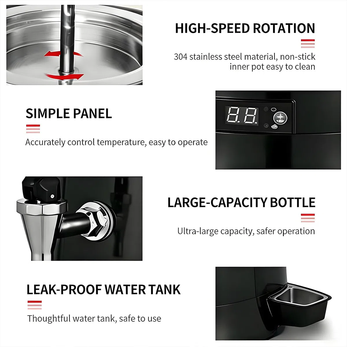 Chocolatera Profesional De 400w con FuncióN De Calentamiento Y Temperatura Regulable, Adecuada para Hoteles, Restaurantes, ChocolateríAs, Etc., Capacidad De 10l