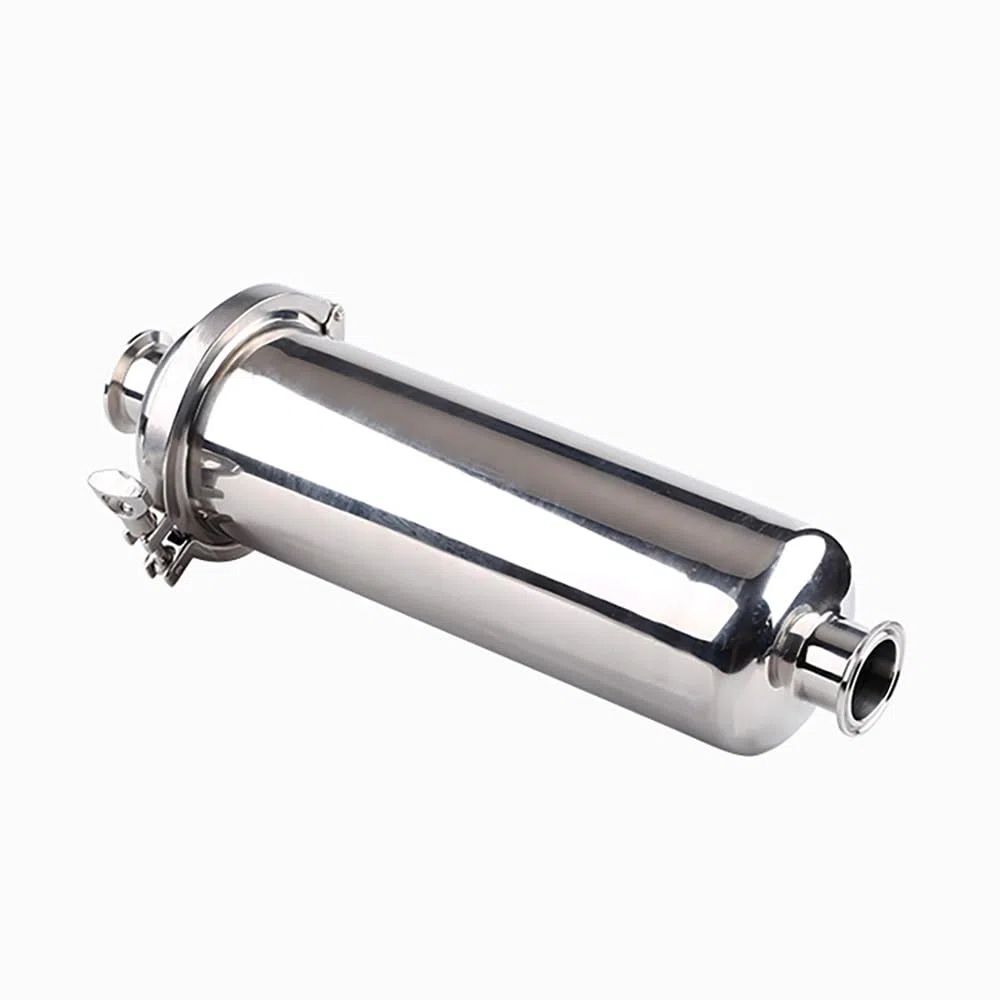 1 filtro sanitario de triple abrazadera para cerveza casera, vino, lácteos, conexión de triple abrazadera de 1 pulgada, ajuste de tubería de 25 mm (malla 120)