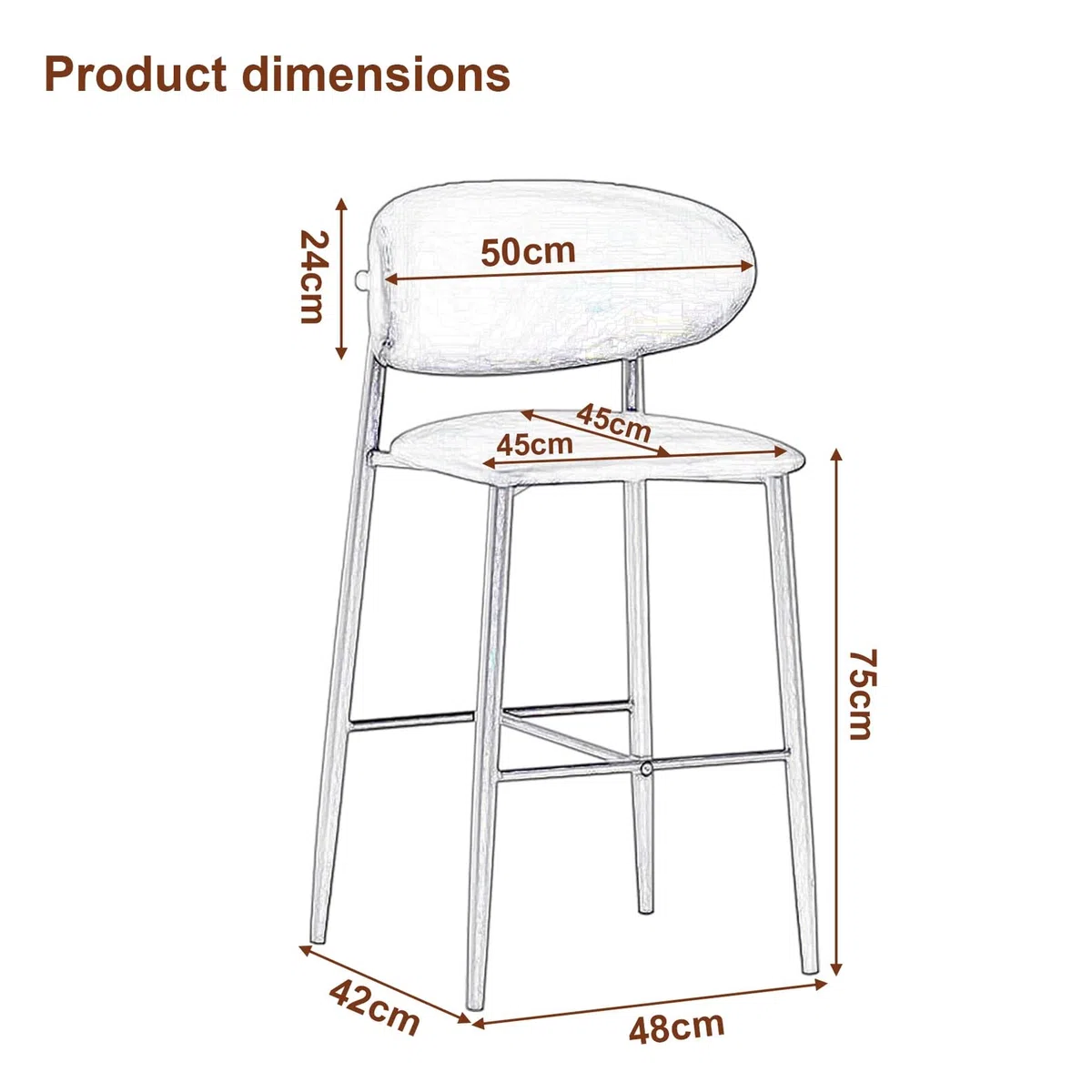 Juego de taburetes de Bar para Isla de Cocina (1/2/3/4 Unidades), Altura de mostrador, con Respaldo ergonómico de Cuero sintético, Patas de Madera Maciza, fácil Montaje, Color Blanco.