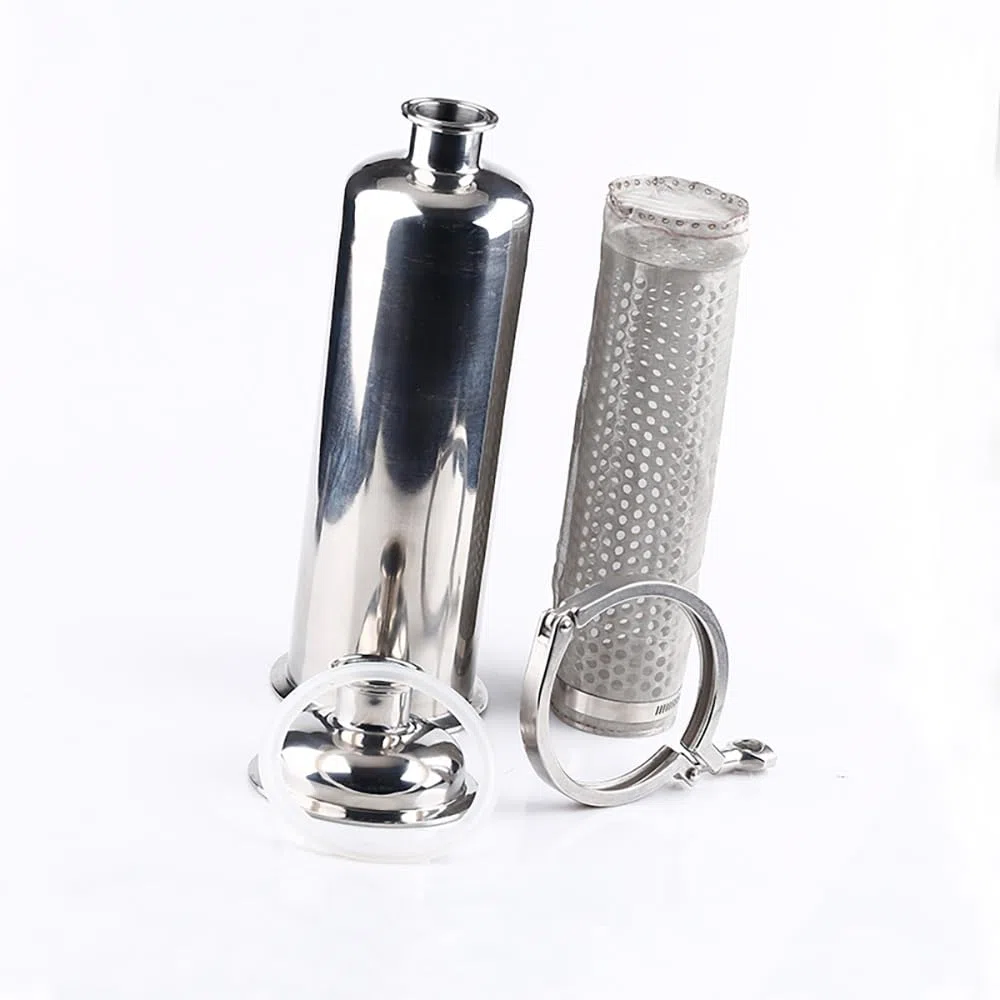 1 filtro sanitario de triple abrazadera para cerveza casera, vino, lácteos, conexión de triple abrazadera de 1 pulgada, ajuste de tubería de 25 mm (malla 120)