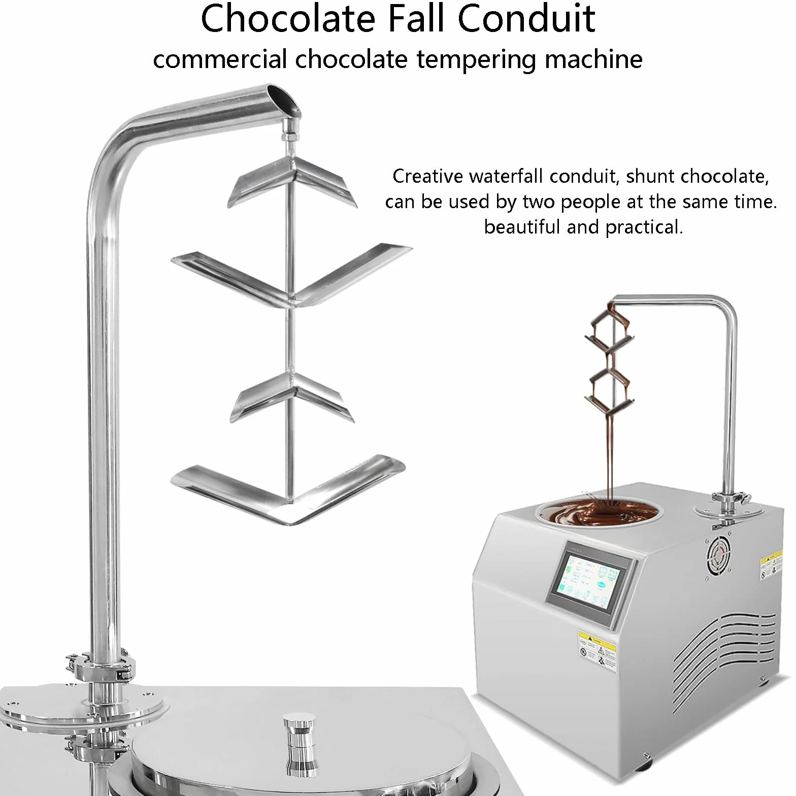 Máquina de fuente de chocolate comercial, máquina de templado para derretir chocolate, calentador de chocolate caliente comercial, perfecto para barra de chocolate