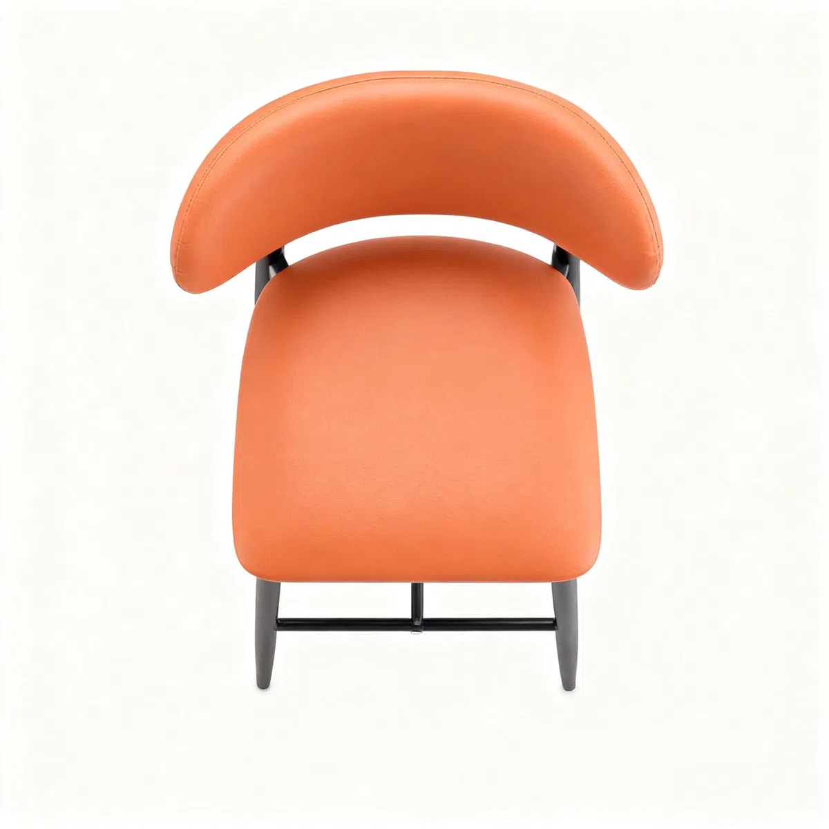 Juego de taburetes de Bar para Isla de Cocina (1/2/3/4 Unidades), Silla ergonómica de Altura de mostrador, Piel sintética, Patas de Madera, fácil Montaje, Color Naranja.