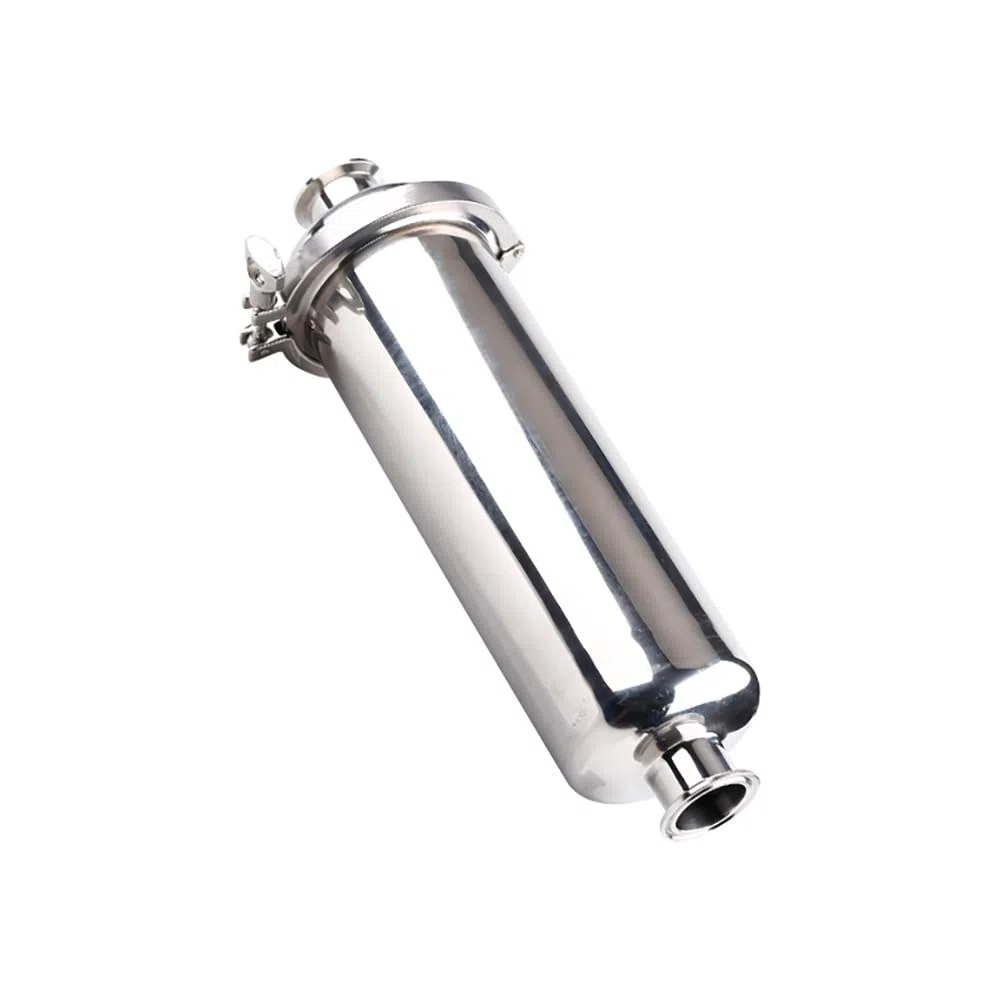 1 filtro sanitario de triple abrazadera para cerveza casera, vino, lácteos, conexión de triple abrazadera de 1 pulgada, ajuste de tubería de 25 mm (malla 120)