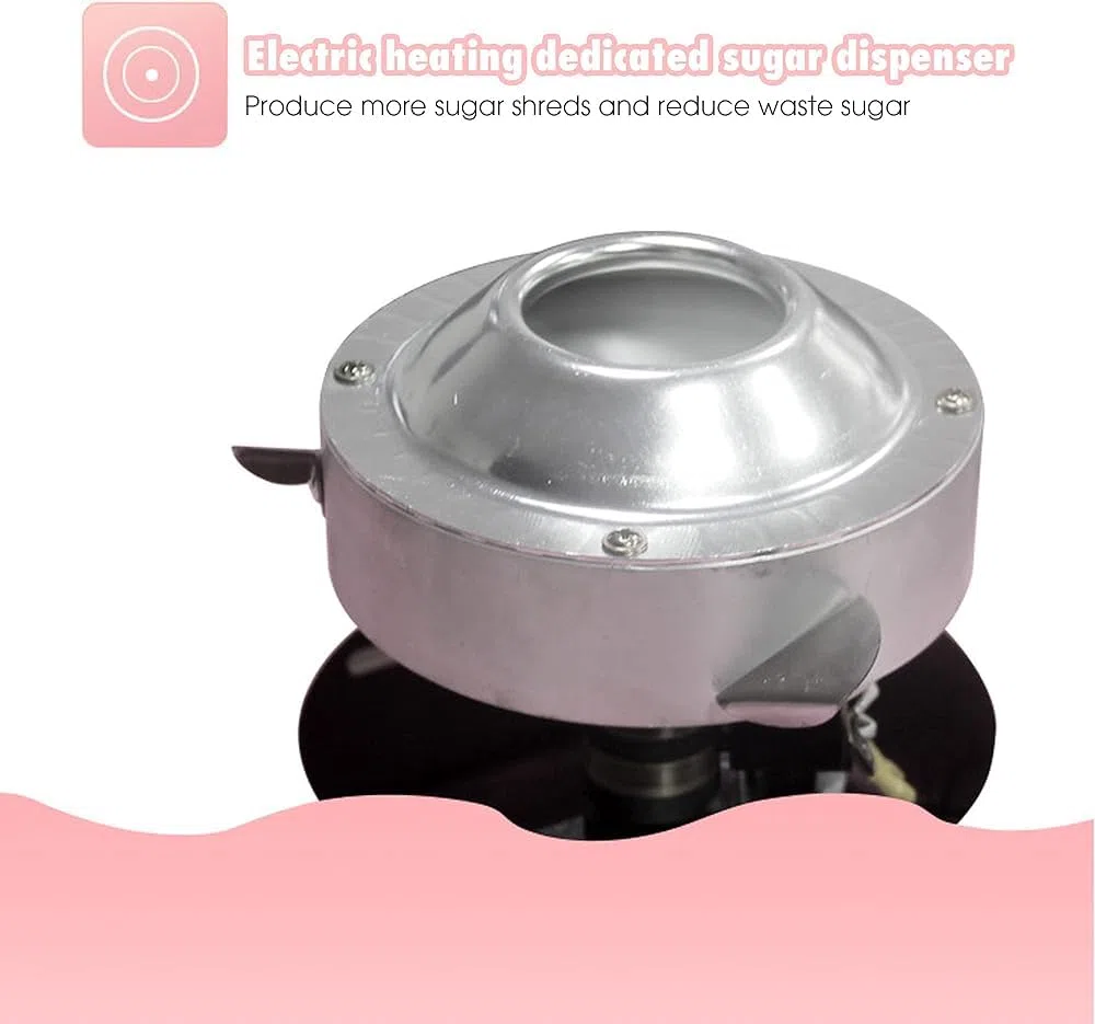 Máquina Comercial de algodón de azúcar de 1200 W, máquina Profesional para Hacer algodón de azúcar, máquina eléctrica para Hacer algodón de azúcar para Fiestas de cumpleaños (Silver)