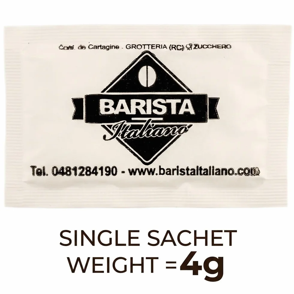 Barista Italiano - 400 Sobres de Azúcar Blanco de 4g | Perfectos para una taza de café | Made in Italy