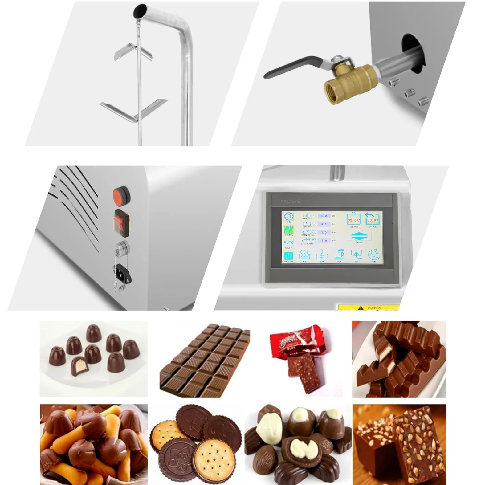 Máquina de fuente de chocolate comercial, máquina de templado para derretir chocolate, calentador de chocolate caliente comercial, perfecto para barra de chocolate